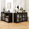 Costway 2-Door Stackable Buffet Sideboard Set of 2 with Sliding Tempered Glass Doors Black/Coffee/Gray/White